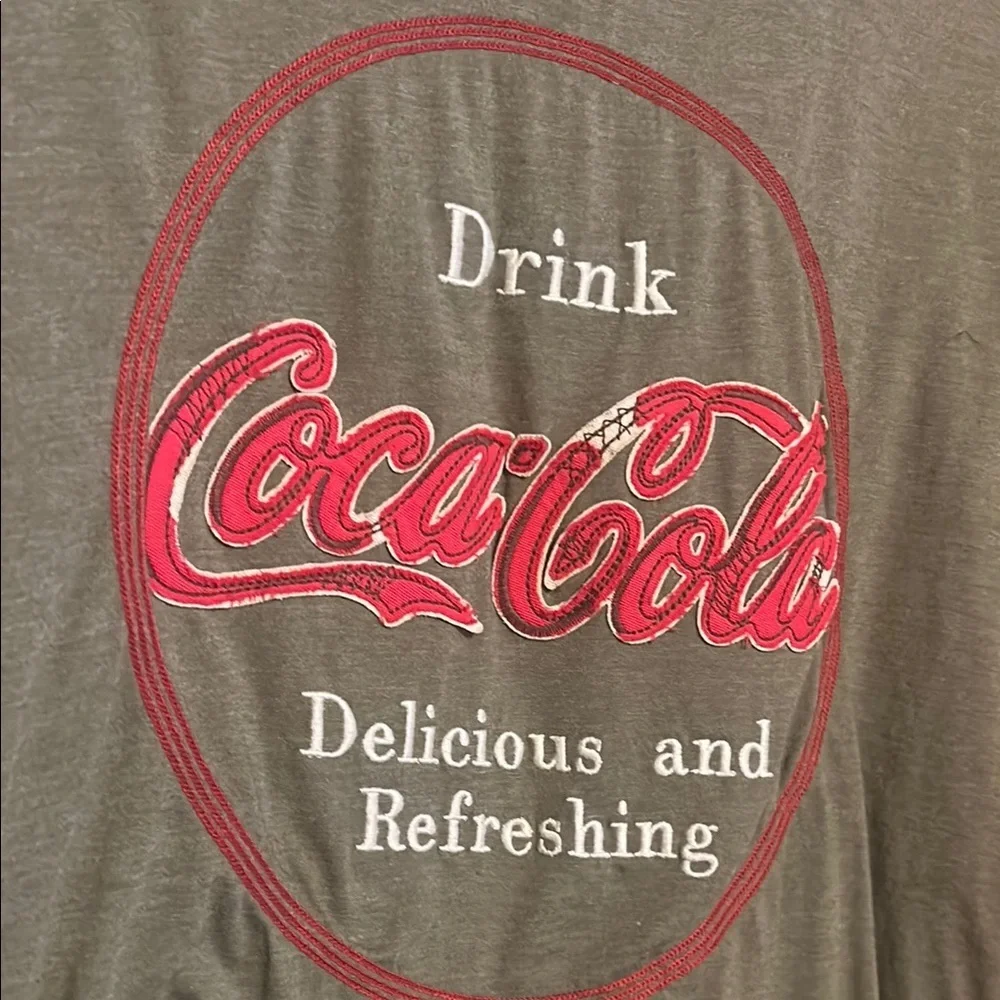 Coca Cola Men's Green Tee with Red Logo - Picture 3 of 6